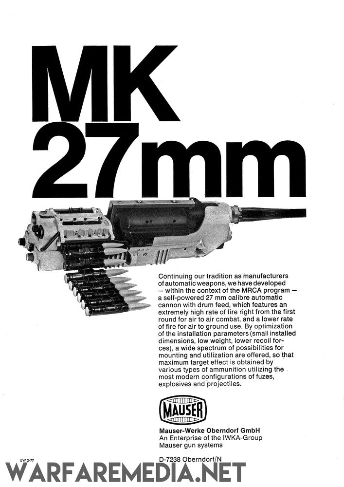 Mauser MK 27mm Gun Sales Ad – Warfare Media